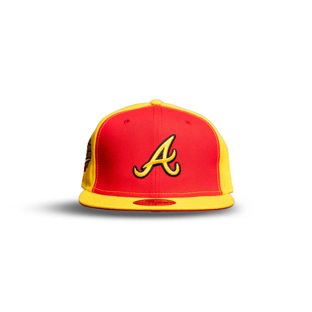 New Era 59FIFTY Atlanta Braves 1995 World Series 'Wrestling Pack' Fitted Hat 7 1/2 / Cyber Yellow/Front Door Red