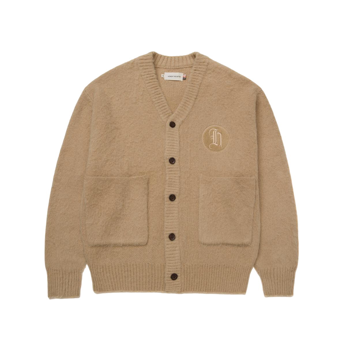 Honor The Gift "C-Fall" Stamped Patch Cardigan - Tan