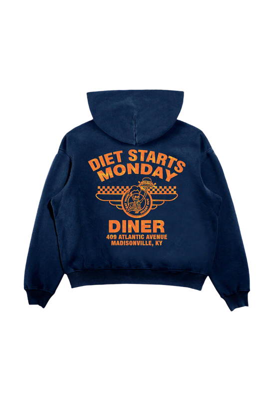 Diet Starts Monday Diner Hoodie - Navy