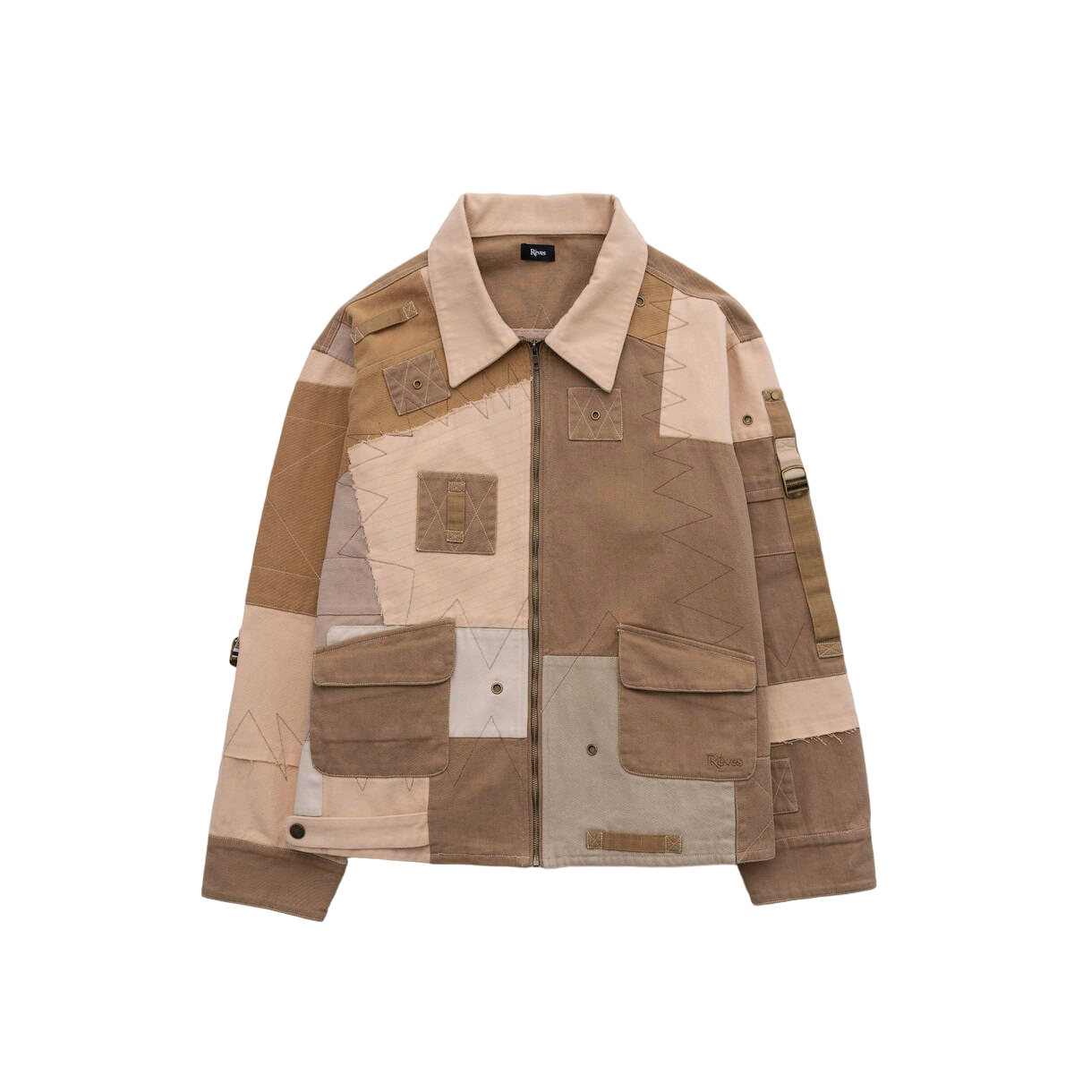 Reves Paris "Volador" Patchwork Jacket - Sand