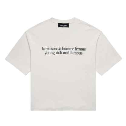 Homme Femme Destroyed Maison Tee - White