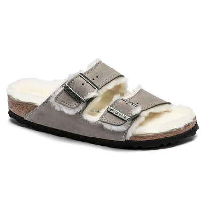 Women's Birkenstock Arizona Fur Sandal - Stone Coin