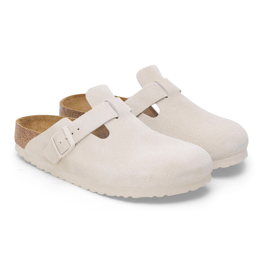 Birkenstock Boston Soft Footbed - "Antique White"