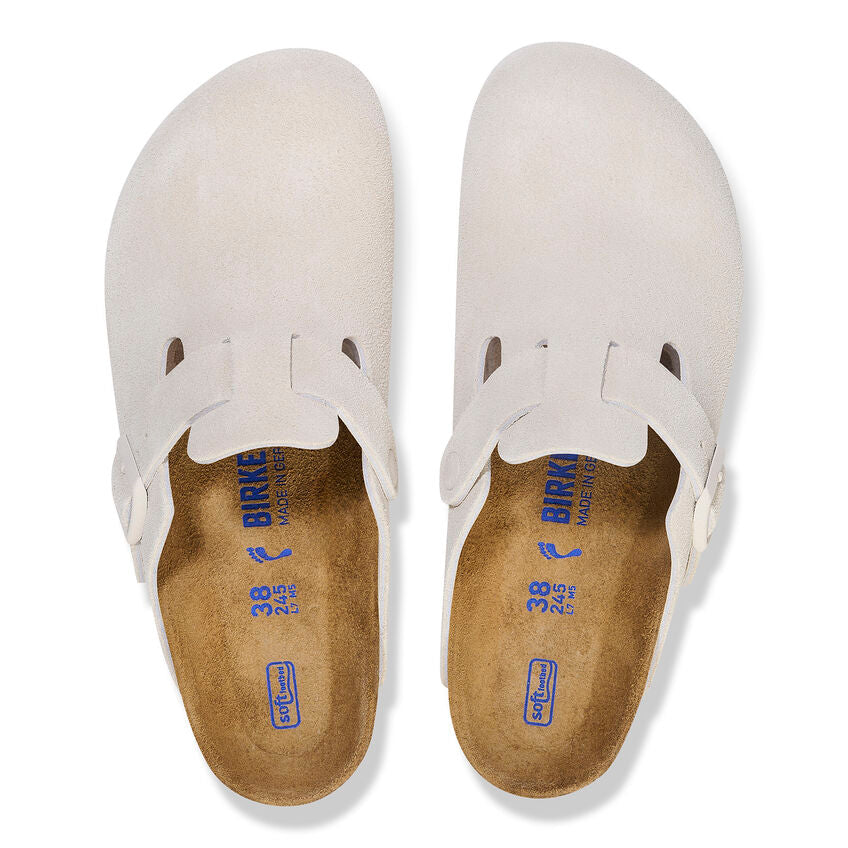 Birkenstock Boston Soft Footbed - "Antique White"