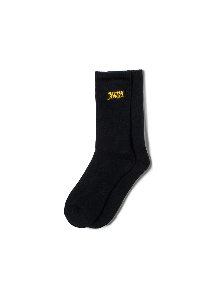 LITTLE AFRICA TRADEMARK LOGO SOCKS | BLACK