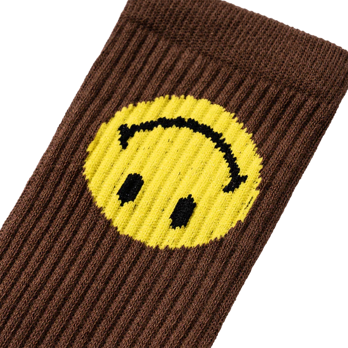 Market Smiley Upside Down Socks - Brown