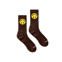 Market Smiley Upside Down Socks - Brown