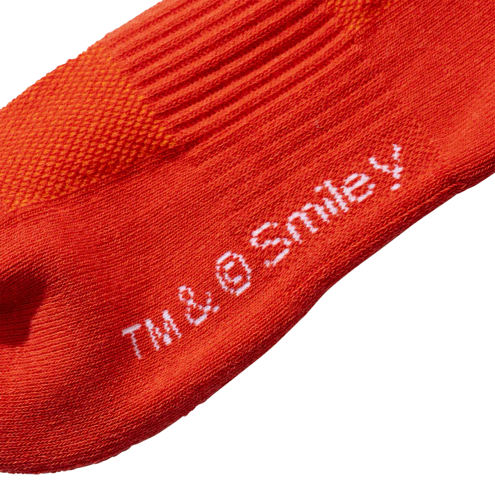 Market Smiley Small Patch Socks - Rush Orange