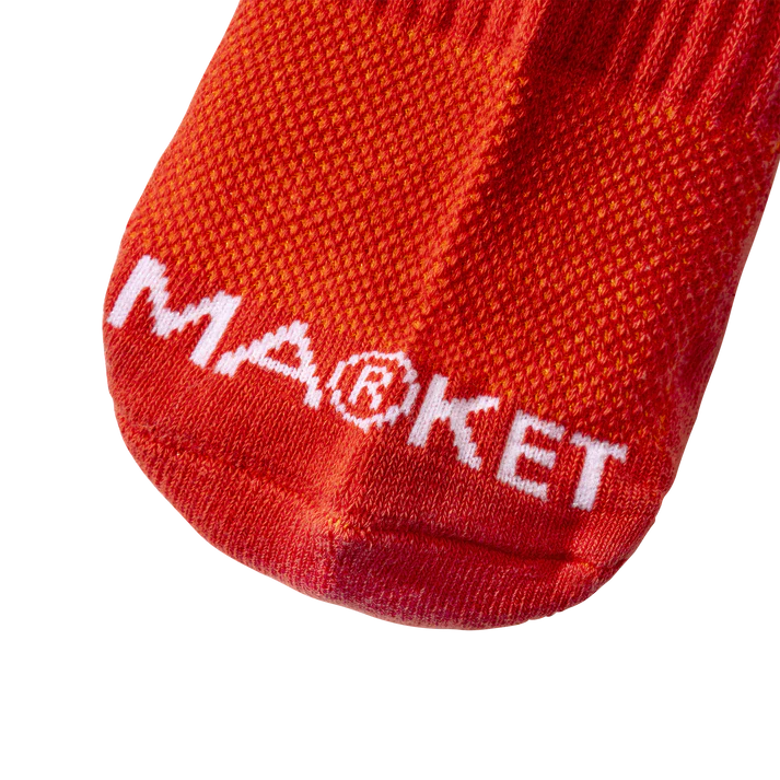 Market Smiley Small Patch Socks - Rush Orange