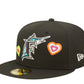 New Era 59Fifty Florida Marlins Chain Stitch Heart - "Black"