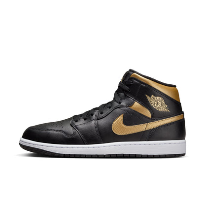 Men's Air Jordan 1 Mid - "Black Metallic Gold"