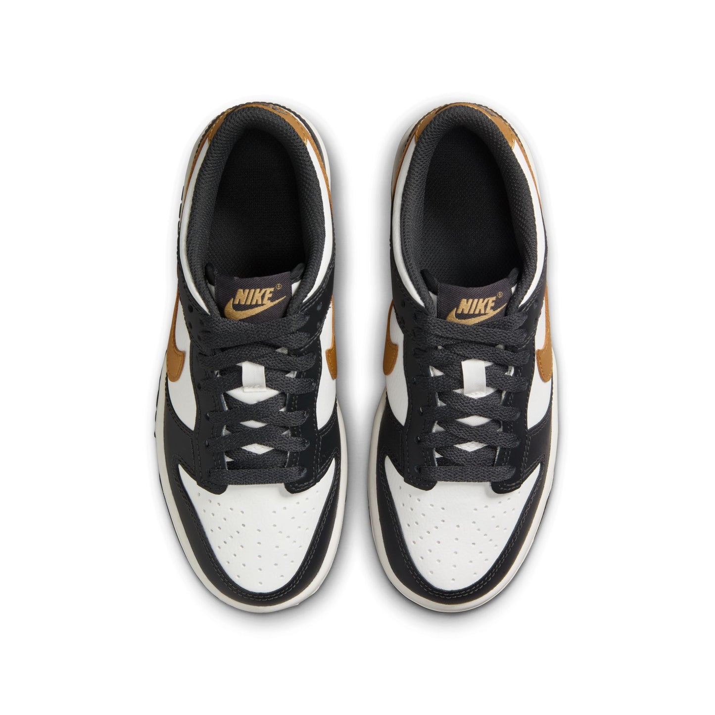 Big Kid's Nike Dunk Low - "Summit White/Metallic Gold"