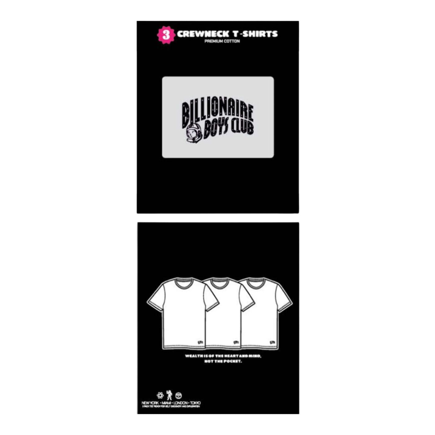 Billionaire Boys Club Basecamp 3-Pack SS Knit - White