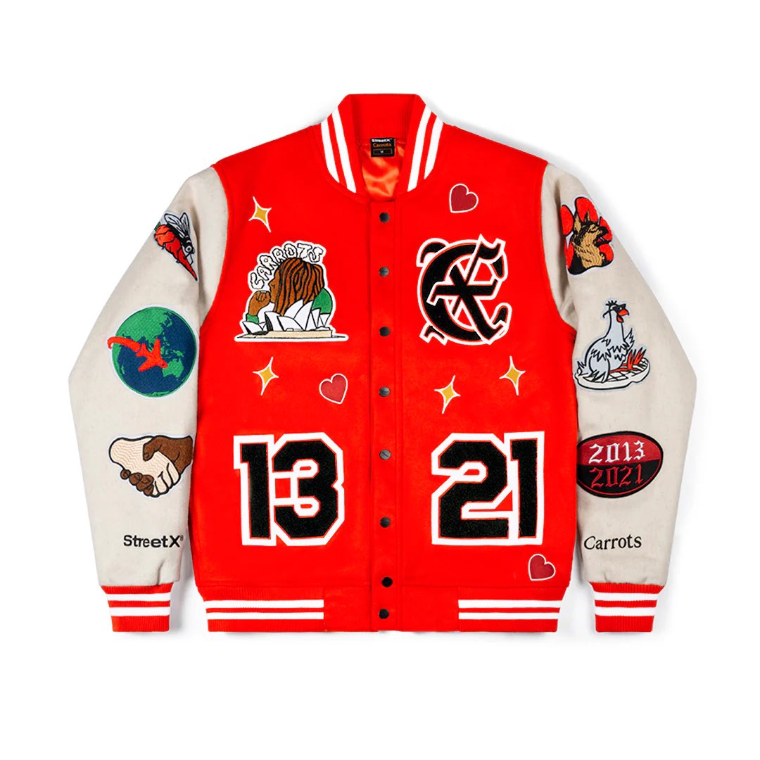 Anwar Carrots StreetX Varsity Jacket - Red