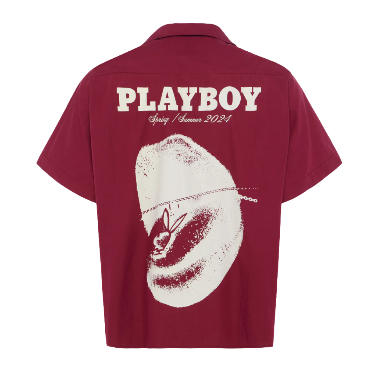 Homme Femme Playboy Button Up - Burgundy