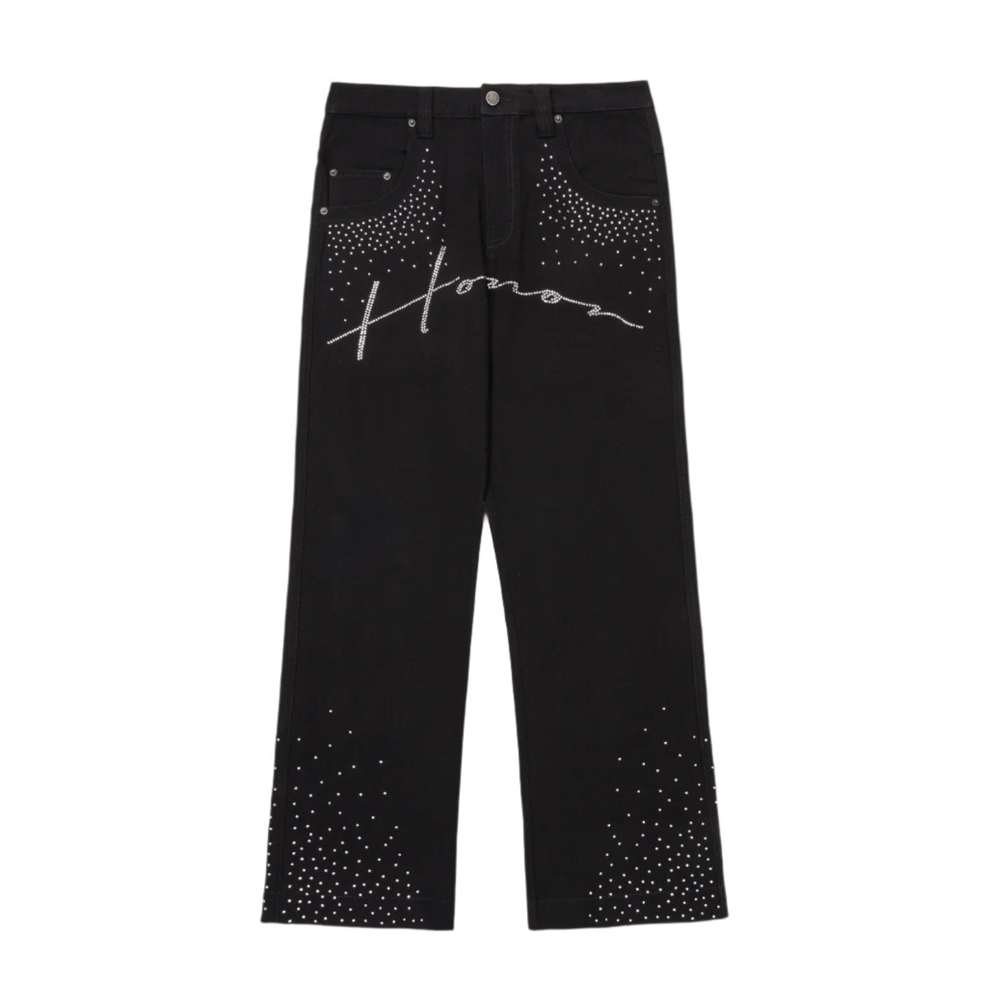 Honor The Gift Rhinestone Wide Leg Pant - "Black"