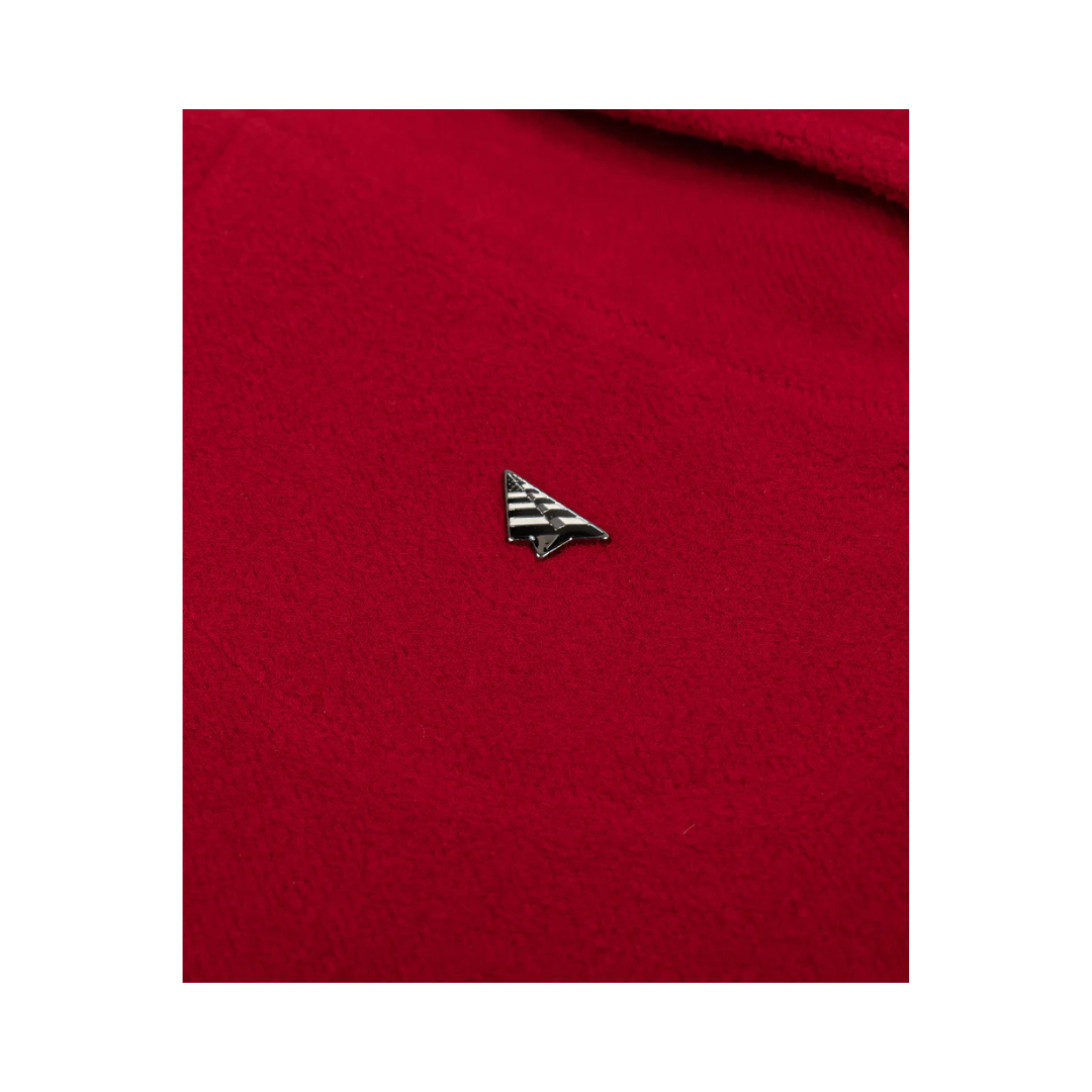 Paper Planes Reverse Fleece Half Zip Fleece - Red