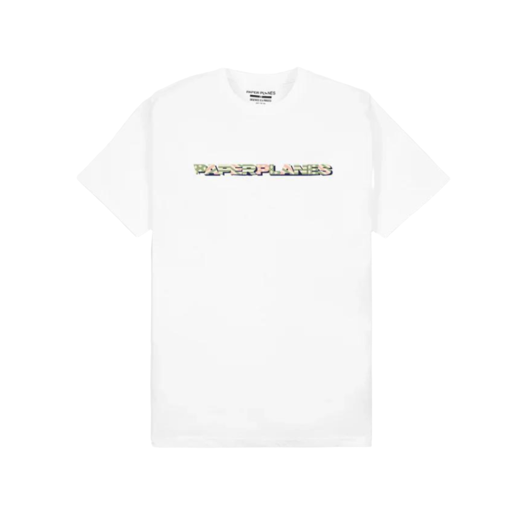 Paper Planes Diamond & Stripes Tee - White