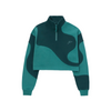 Honor The Gift Women Curve Patchwork Zip Front - "Green"