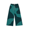 Honor The Gift Women Curve Patchwork Sweat Wide Leg - "Green"