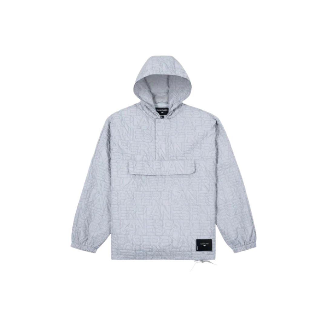 Paper Planes Logotype Crinkle Anorak Jacket - Grey