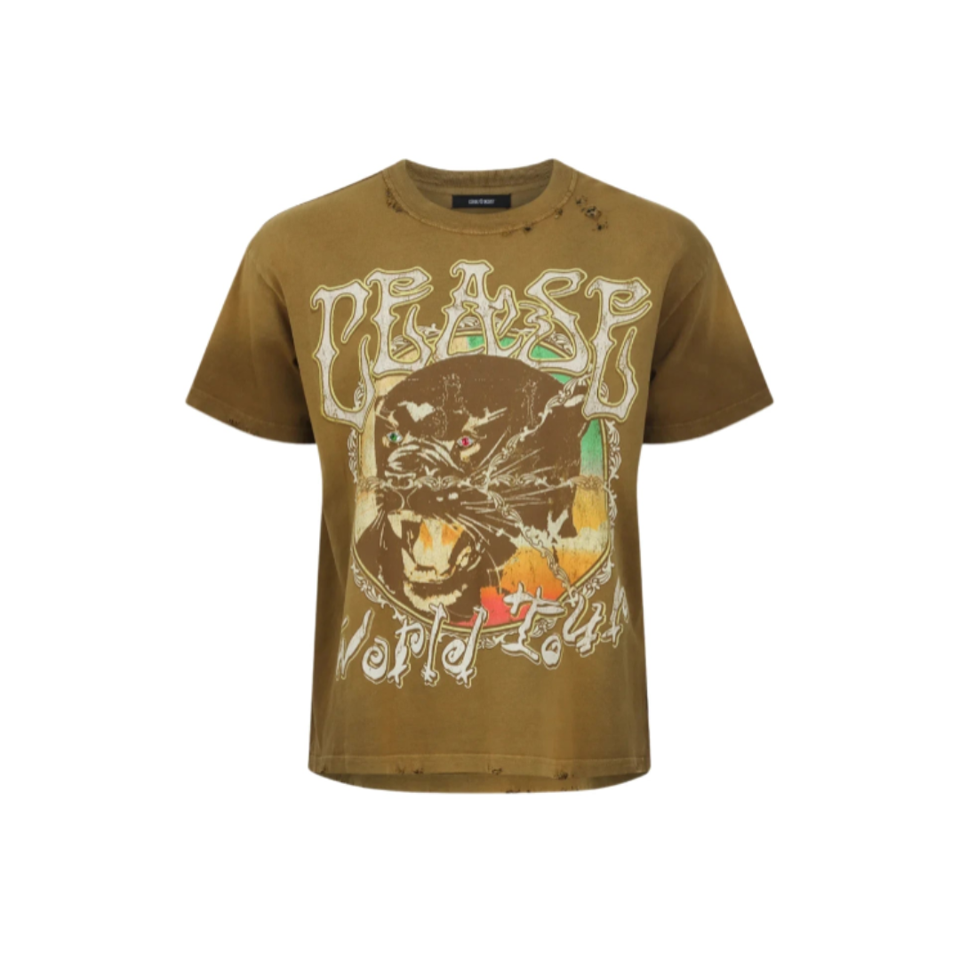 Cease & Desist Panther World Tour T-Shirt - Brown Wash