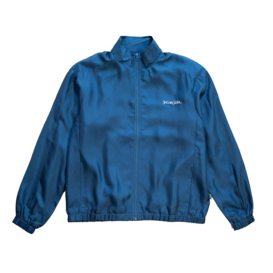 Sinclair Silk Track Jacket - Navy