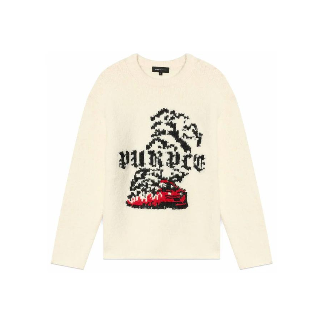 Purple Smoke Show Sweater - Beige