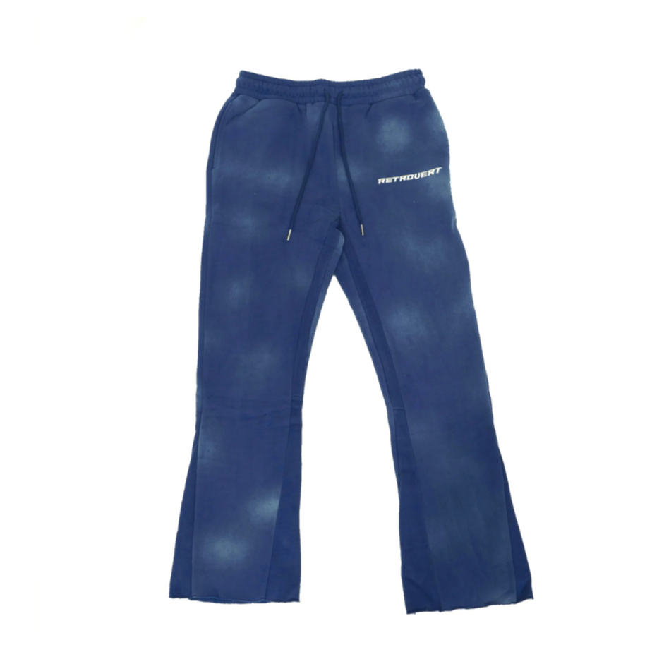 Retrovert Washed Flare Pants - Blue