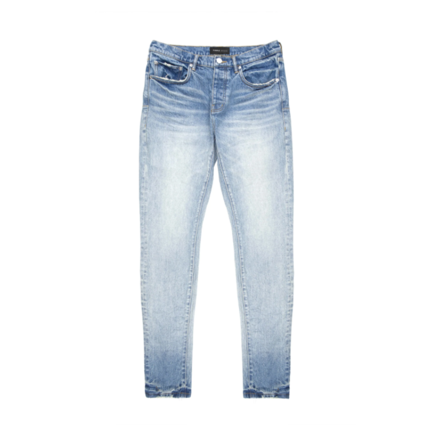 Purple Ice Washed Denim - Light Indigo