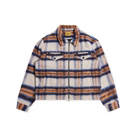 Diet Starts Monday Mohair Zip Flannel - Cream/Orange