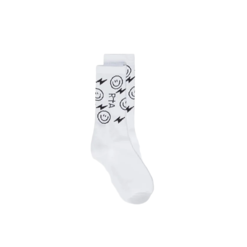 RtA Smiley Face Socks - White