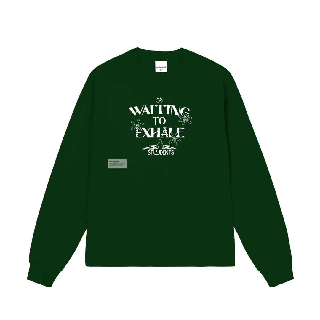 Students Waiting To Exhale LS Tee - Forest Green