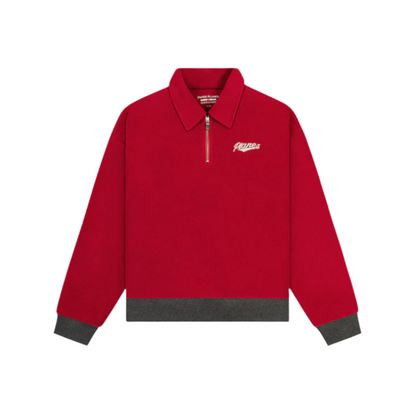 Paper Planes Reverse Fleece Half Zip Fleece - Red