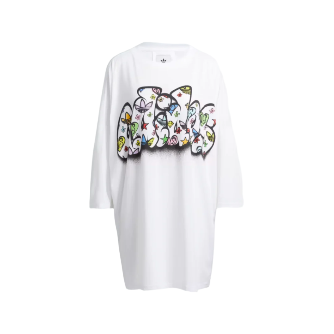 Adidas Mono Jeremy Scott T-Shirt Dress - White