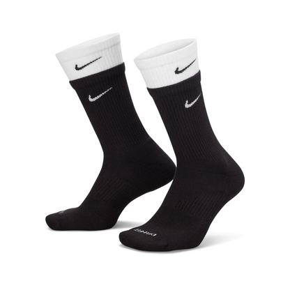 Nike Everyday Plus Cushioned Two-Tone Sock - Black/White