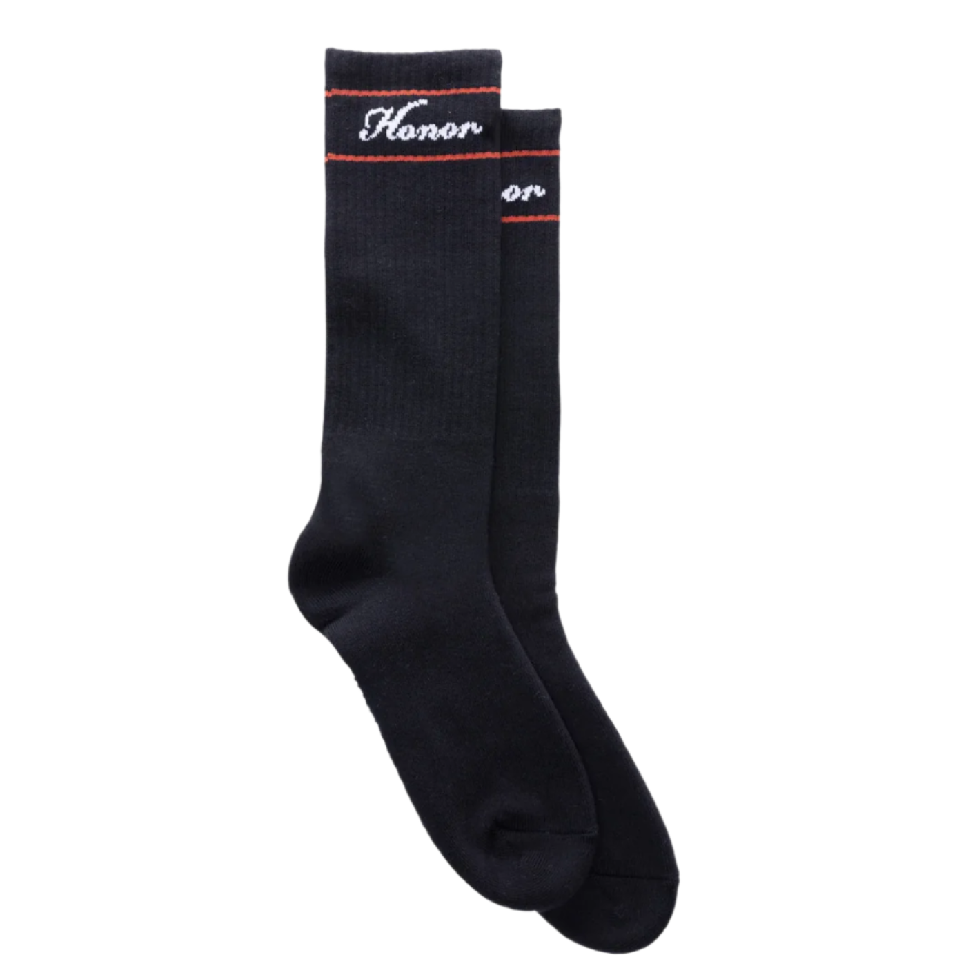 Honor The Gift Striped Ribbed Socks - "Black"