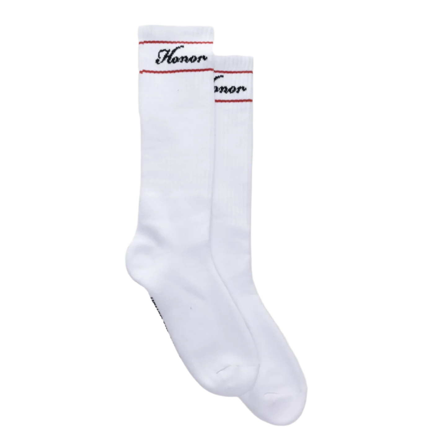 Honor The Gift Striped Ribbed Sock - "White"