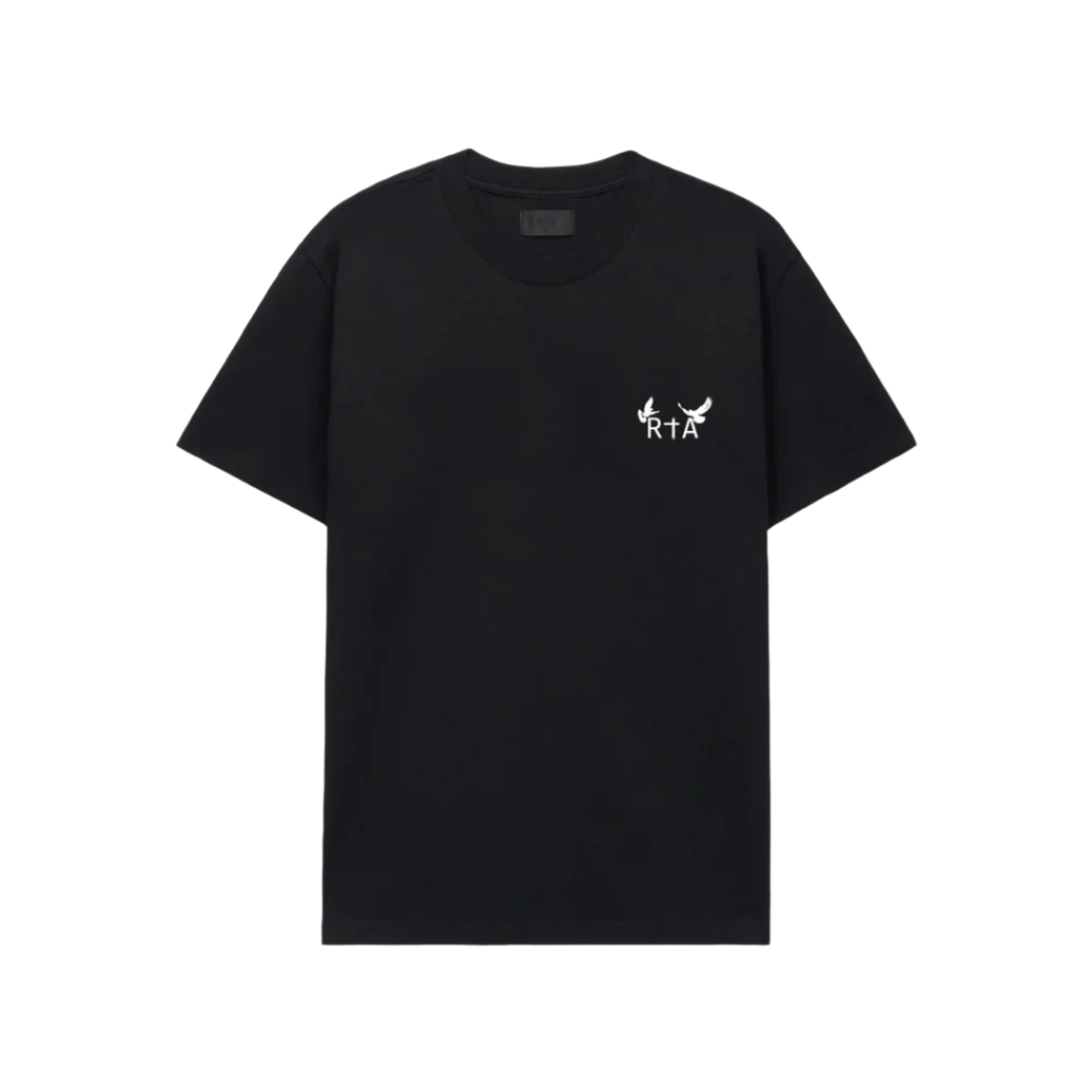 RtA Colin Oversized Doves SS Tee - Black