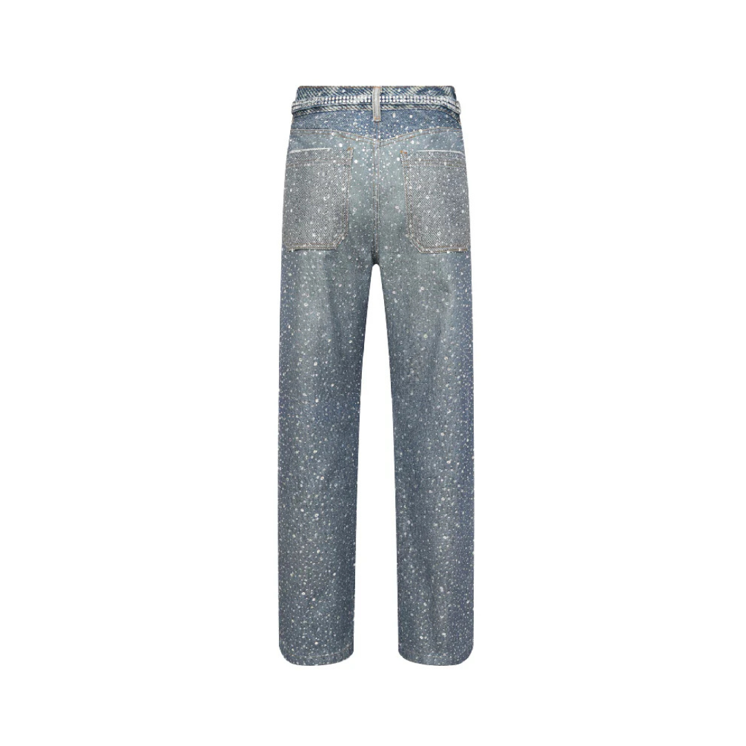 Birth Of Royal Child 3D Swarovski Boro Denim - Blue