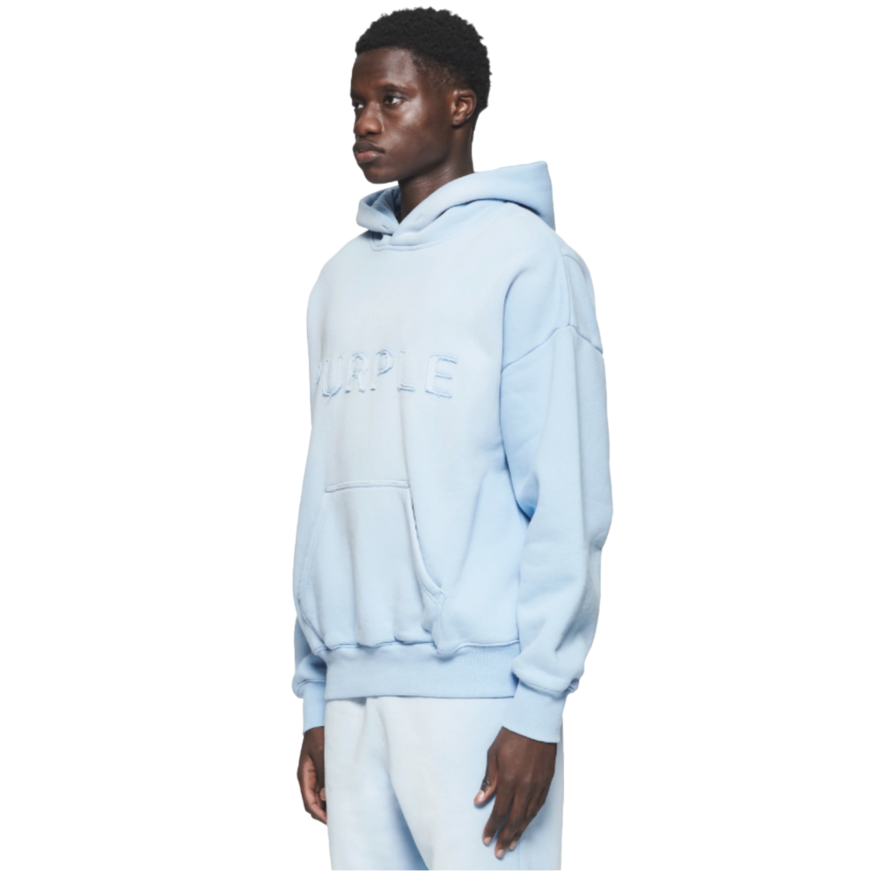 Purple HWT Fleece PO Hoody - Light Blue