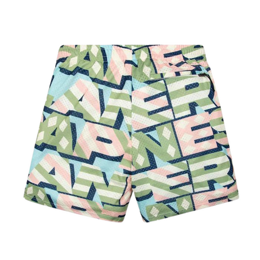 Paper Planes Diamond & Stripes Shorts - Pink/Mutli