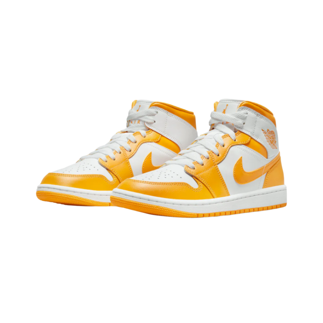 Air Jordan Women's Retro 1 Mid - White/University Gold