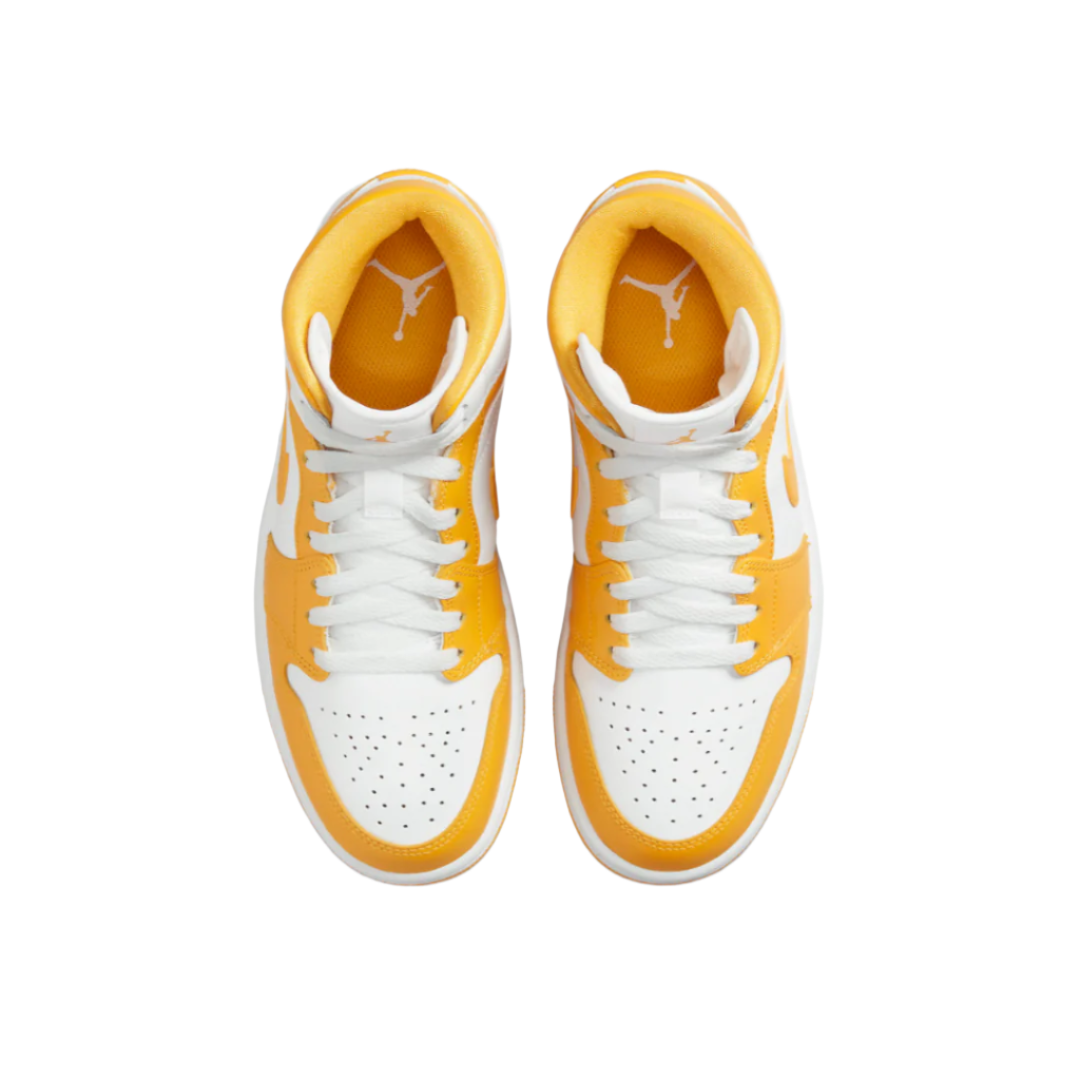 Air Jordan Women's Retro 1 Mid - White/University Gold