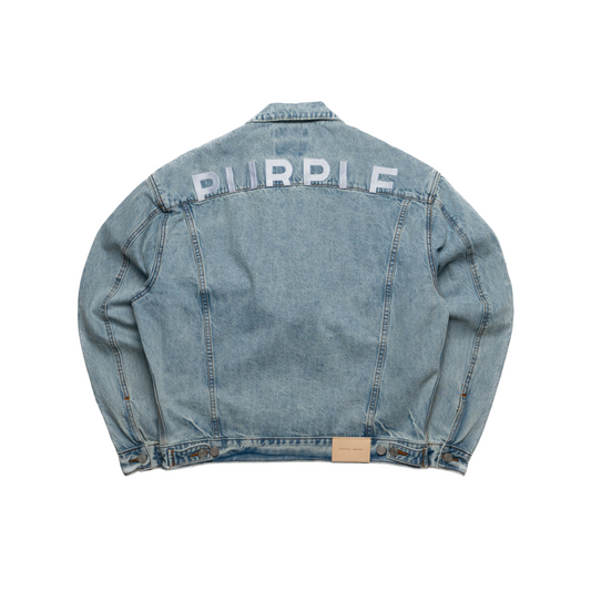 Purple Oversized Denim Jacket - Light Indigo