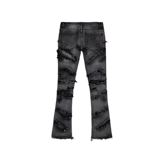 Valabasas Ravel Stacked Flare Jeans - Dark Grey Wash