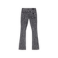 Valabasas Streak Stacked Flare Jeans - Washed Grey