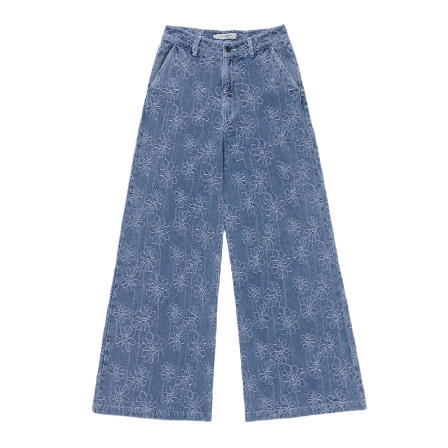 Honor The Gift Women's Wide Leg Flower Pant - "Light Blue"