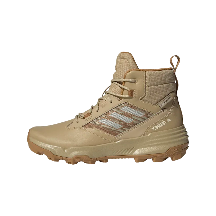 Men's Adidas Terrex Unity Leather Mid Rain Hiking Boots - "Beige Tone"