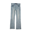 Purple Flare Crystal Side Snap Denim - Light Indigo